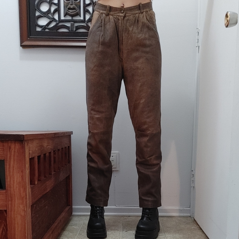 🖤Soft leather pants